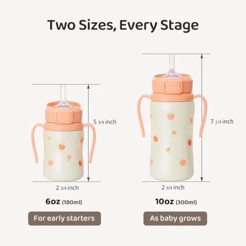 GROSMIMI Stainless Steel Baby Straw Cup 10oz | Spill-Proof, 12M+ Balloon thumbnail 6