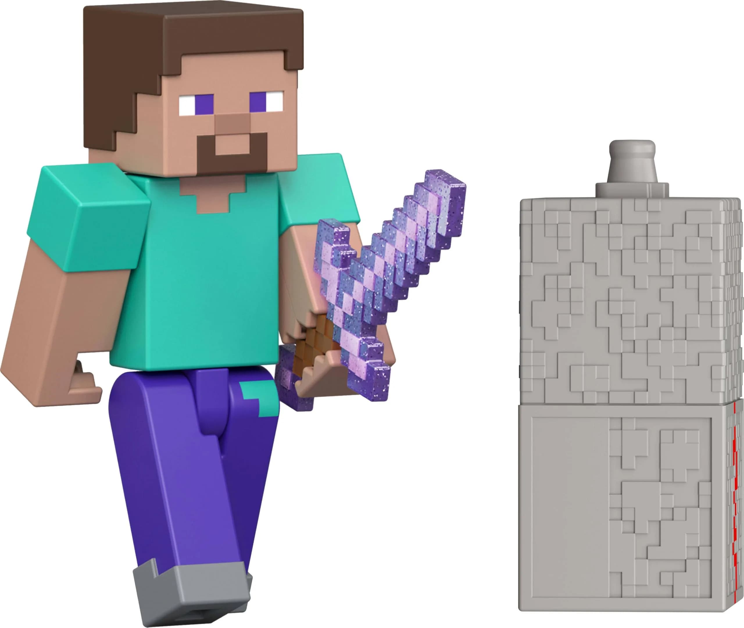 Mattel Minecraft Action Figure & Accessories 2-Pack | 3.25-inch Scale, Creeper, Collectible Toy Set — Redstone Steve