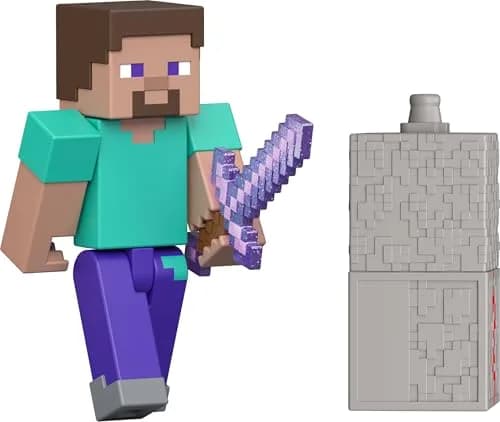 Mattel Minecraft Toys, Steve Action Figure & Accessories | 3.25-inch Scale Collectible for Kids 6+ thumbnail 1