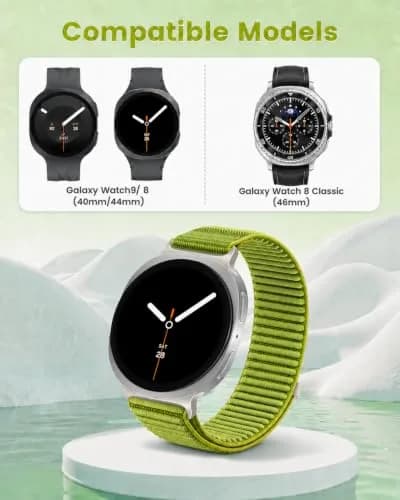 MAKCPOIMER Nylon Loop Sport Band Compatible with Samsung Galaxy Watch9/8/8 Classic 40mm/44mm/46mm | Breathable & Adjustable thumbnail 5