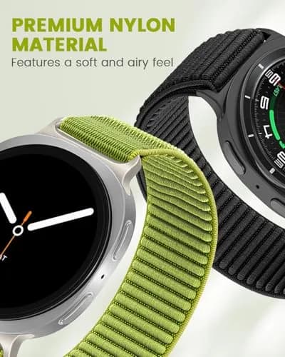 MAKCPOIMER Nylon Loop Sport Band Compatible with Samsung Galaxy Watch9/8/8 Classic 40mm/44mm/46mm | Breathable & Adjustable thumbnail 2