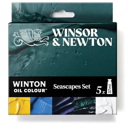 Winsor & Newton Winton Oil Color Paint Set, Seascape, 5 x 37ml Tubes | Vibrant, Lightfast & Large Volume thumbnail 1