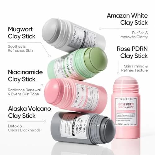 SKINTIFIC Mugwort Clay Stick Face Mask with Centella & Salicylic Acid | Calms Redness & Pores, 40g (1.41 Oz) thumbnail 9