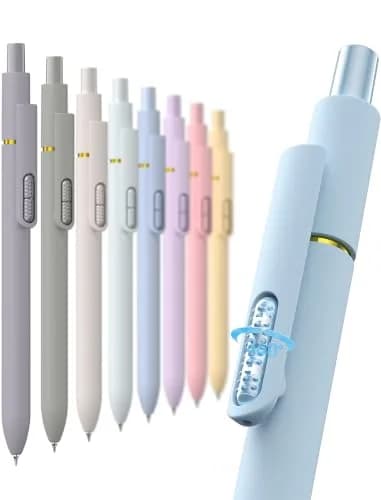 Hiacry Gel Pens, 0.7mm Fine Point, Black Ink, 8 Count | Smooth Writing & Quick-Dry for Office & School — Morandi-0.7mm-Black Ink