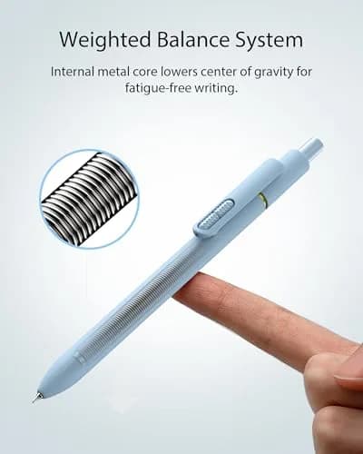 Hiacry Gel Ink Pens, 8 Pcs, 0.7mm Fine Point, Black Ink | Smooth Writing, Quick-Dry, Aesthetic Journaling Pens thumbnail 4