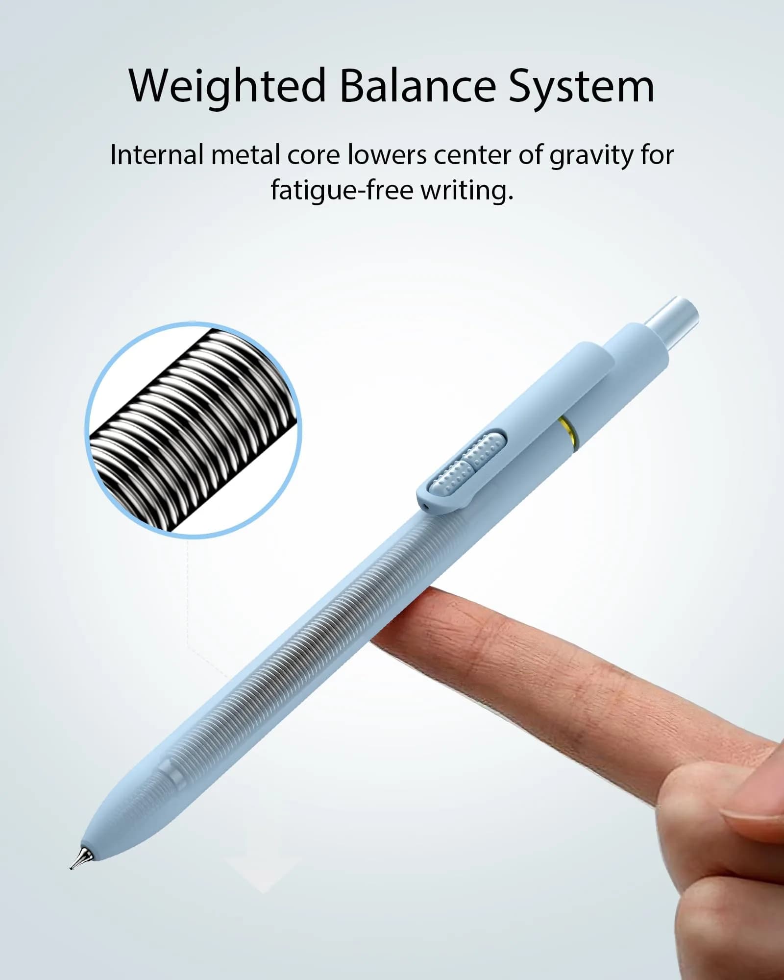 Hiacry Morandi Gel Pens, 0.7mm Fine Point, Classic Black Ink, Smooth Writing & Quick-Dry - 8 Count - view 4