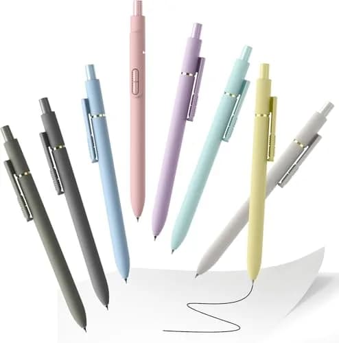 Hiacry Gel Ink Pens, 8 Pcs, 0.7mm Fine Point, Black Ink | Smooth Writing, Quick-Dry, Aesthetic Journaling Pens thumbnail 9
