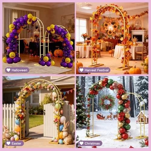 Nisoger Metal Wedding Arch 6 ft & 7.2 ft | Durable Steel Frame for Weddings & Events thumbnail 3