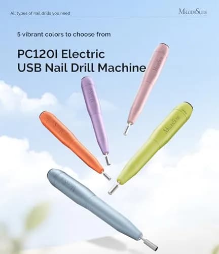 MelodySusie USB Nail Drill PC120I Macaron Purple | 20,000 RPM Portable Electric Nail File for Gentle Nail Prep thumbnail 2