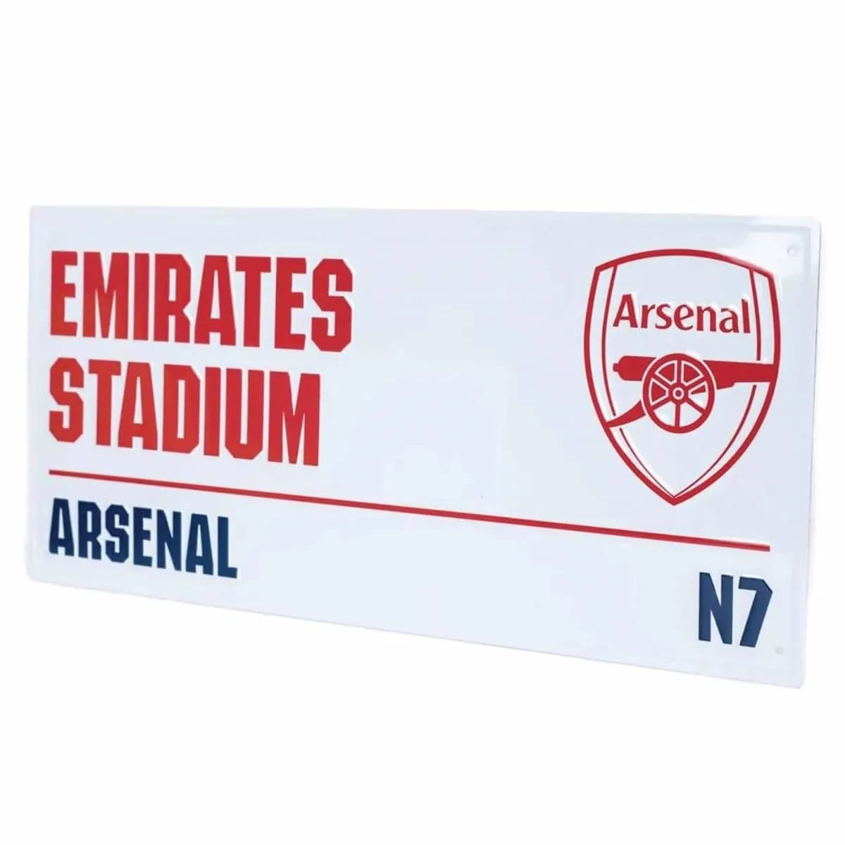 FOCO Arsenal Emirates Stadium Metal Street Sign 40cm (15.7") | Official Football Club Merchandise — White, Red And Blue