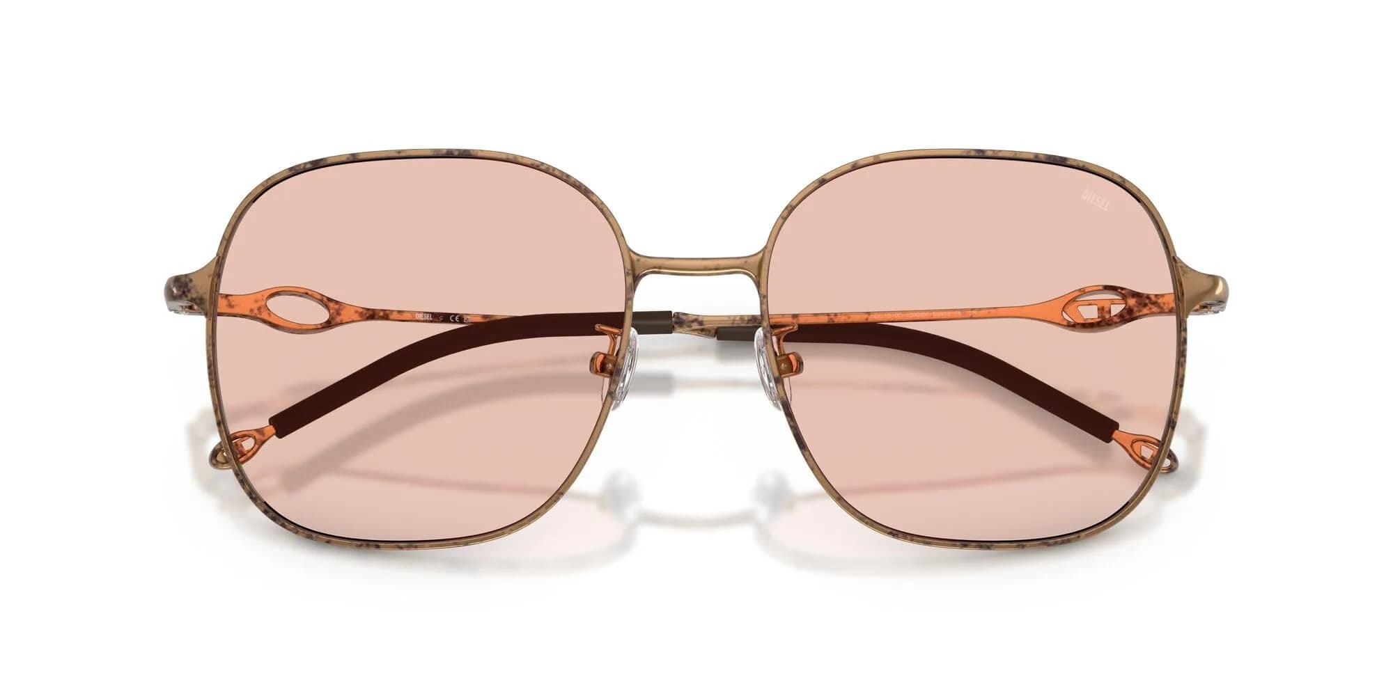Diesel DL1010D Square Sunglasses Paper Transparent Bronze/Pale Rose 58mm | UV Protection - view 5