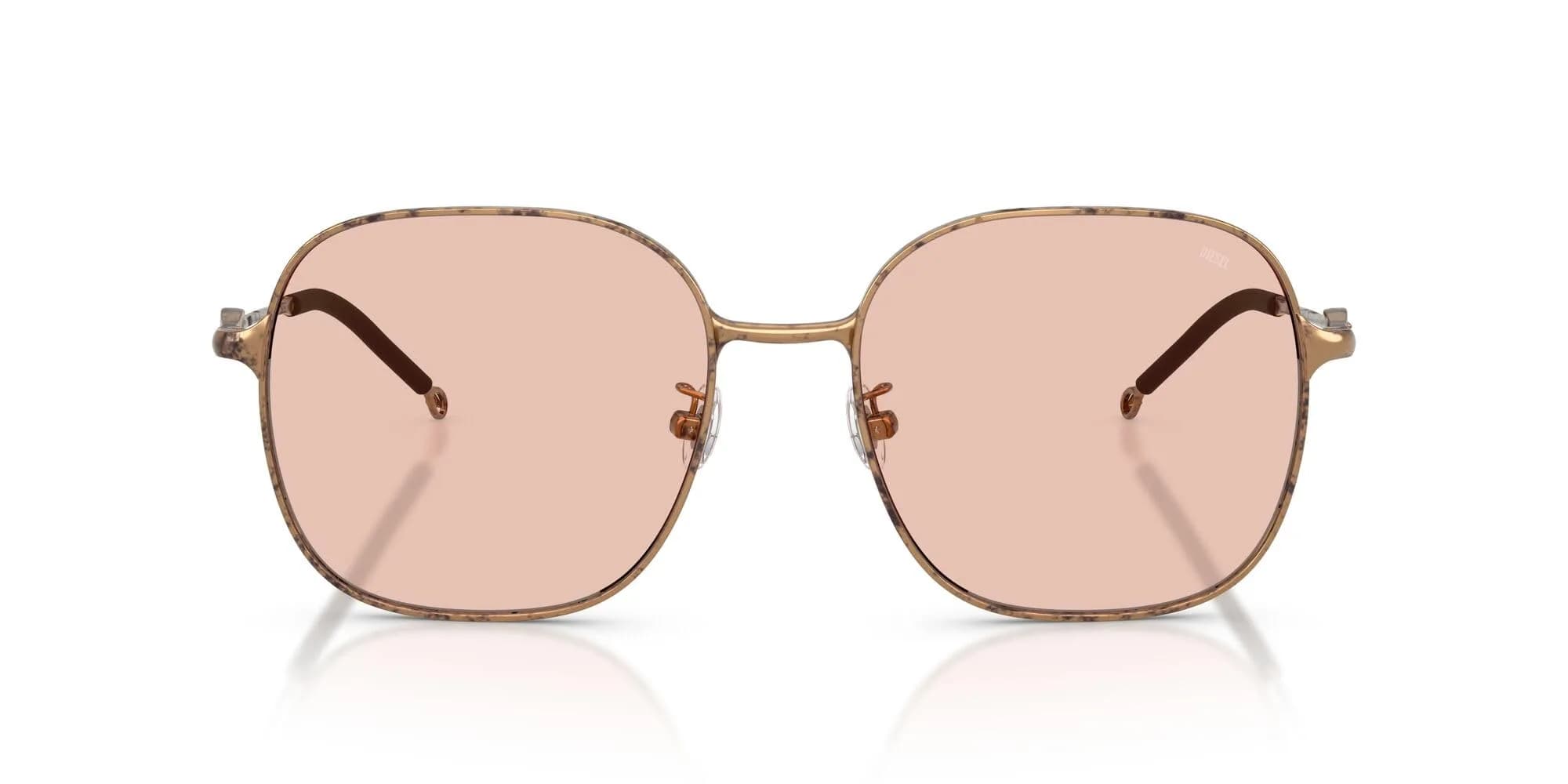Diesel DL1010D Square Sunglasses Paper Transparent Bronze/Pale Rose 58mm | UV Protection - main product image
