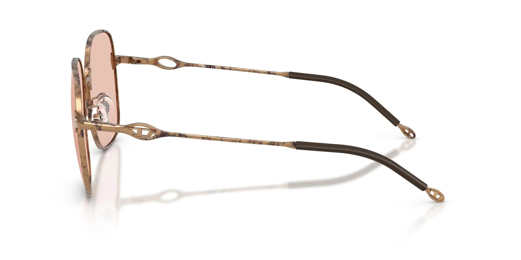 Diesel DL1010D Square Sunglasses Paper Transparent Bronze/Pale Rose 58mm | UV Protection - view 3