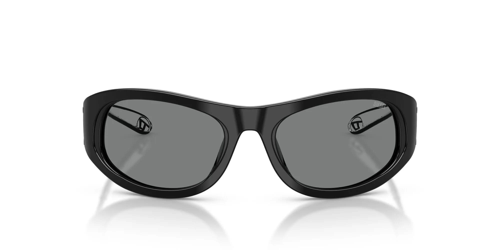 Diesel DL2007U Universal Fit Sunglasses 57 mm | Cat Eye, UV Protection, Black/Dark Grey — Black/Dark Grey