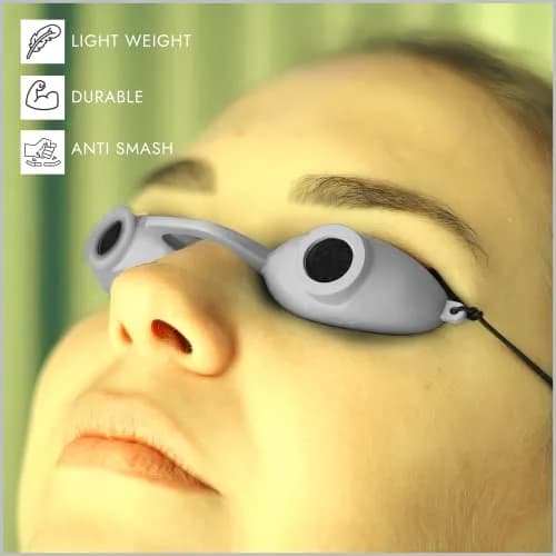 Super Sunnies Flexible UV Tanning Goggles w/Strap - Grey | Polycarbonate Lens with UV Protection thumbnail 6