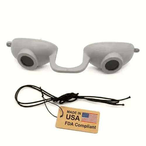 Super Sunnies Flexible UV Tanning Goggles w/Strap - Grey | Polycarbonate Lens with UV Protection thumbnail 1