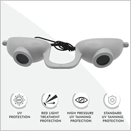 Super Sunnies Flexible UV Tanning Goggles w/Strap - Grey | Polycarbonate Lens with UV Protection thumbnail 2