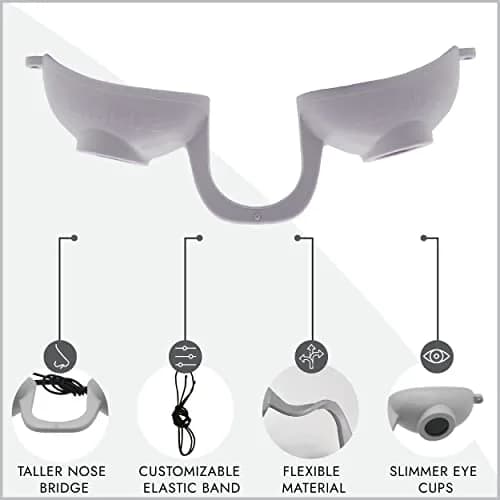 Super Sunnies Flexible UV Tanning Goggles w/Strap - Grey | Polycarbonate Lens with UV Protection thumbnail 3