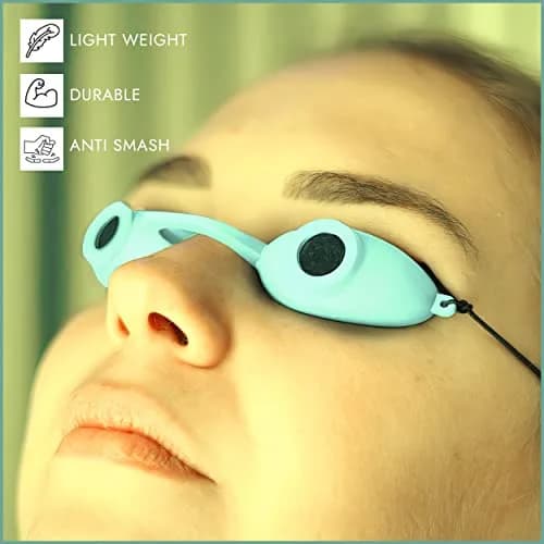 Super Sunnies Flexible UV Tanning Goggles w/Strap - Teal | Protects Eyes from UV & Red Light thumbnail 6