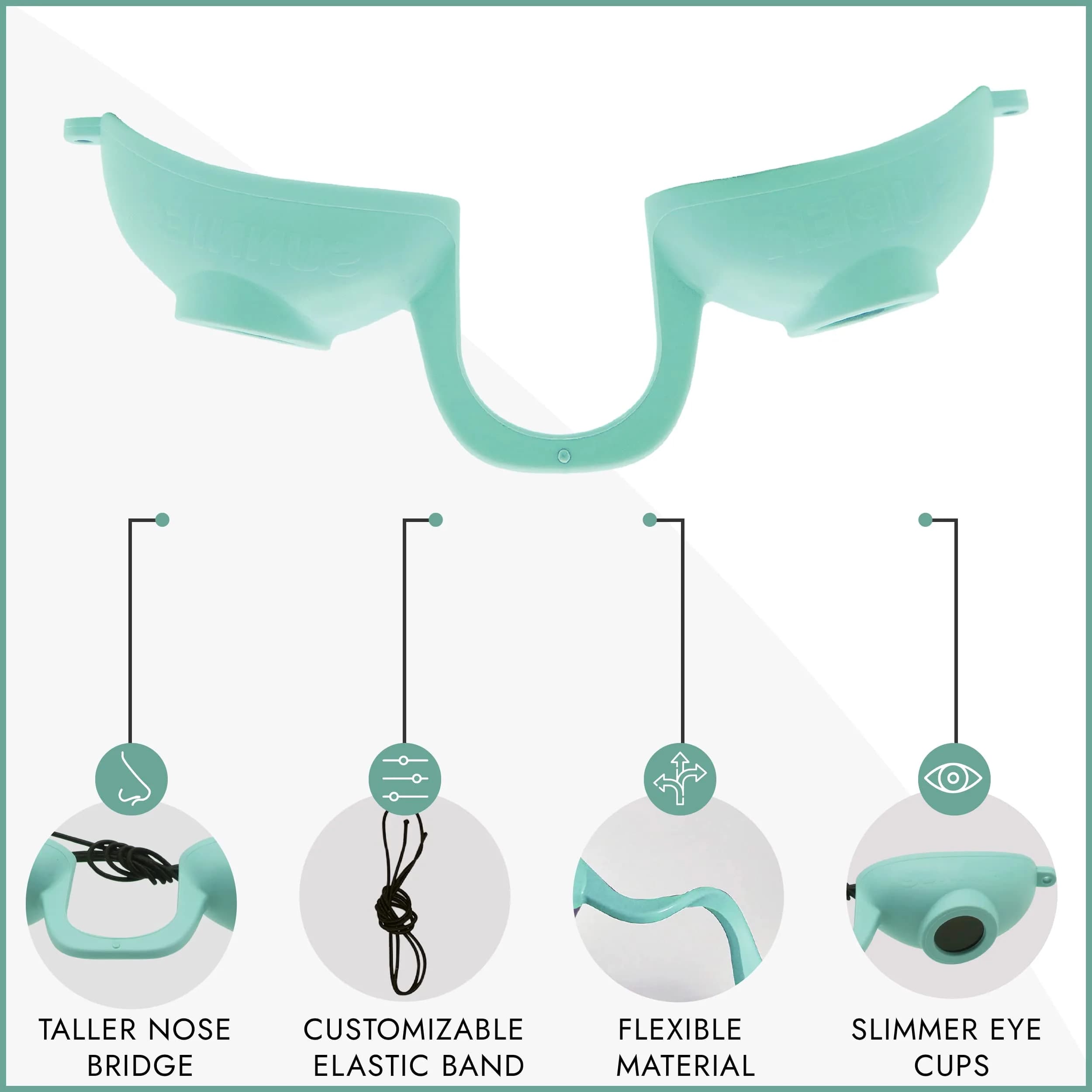 Super Sunnies Flexible UV Tanning Goggles w/Strap - Teal | Protects Eyes from UV & Red Light - view 3