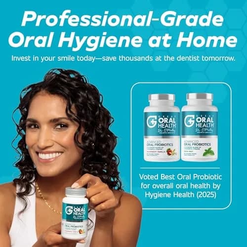 Great Oral Health 6-in-1 Dental Care Kit with Oral Probiotics & Nano Hydroxyapatite Toothpaste | 60 Tablets + 11% HA Toothpaste + Oil + Strips + Scraper thumbnail 8