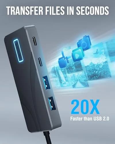 Sabrent USB-C Hub 5-in-1 (HB-TG5P) — 10Gbps, 4K@60Hz HDMI, 80W PD Charging, 2x USB-A, 2x USB-C thumbnail 6