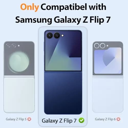 spoovcto for Samsung Galaxy Z-Flip-7 Case: Non-slip Grip 3D Texture & Magnetic Hinge, 9H Glass Screen Protector, Shockproof TPU Cover, Black thumbnail 8