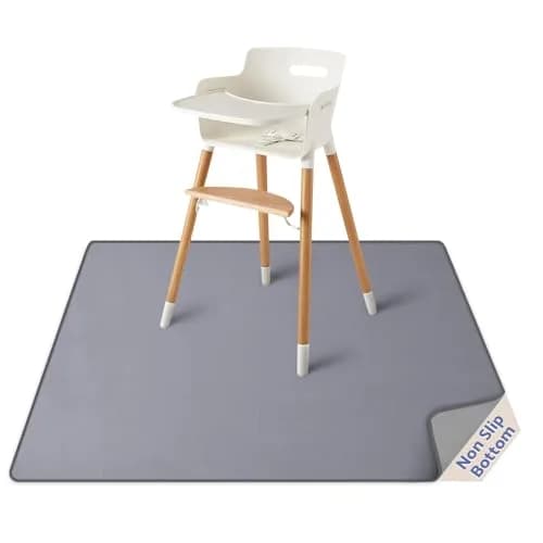 Blissful Diary Baby Splat Mat 128 x 128 cm (50.4 x 50.4 Inch) | Waterproof & Washable Floor Protector for High Chairs thumbnail 1