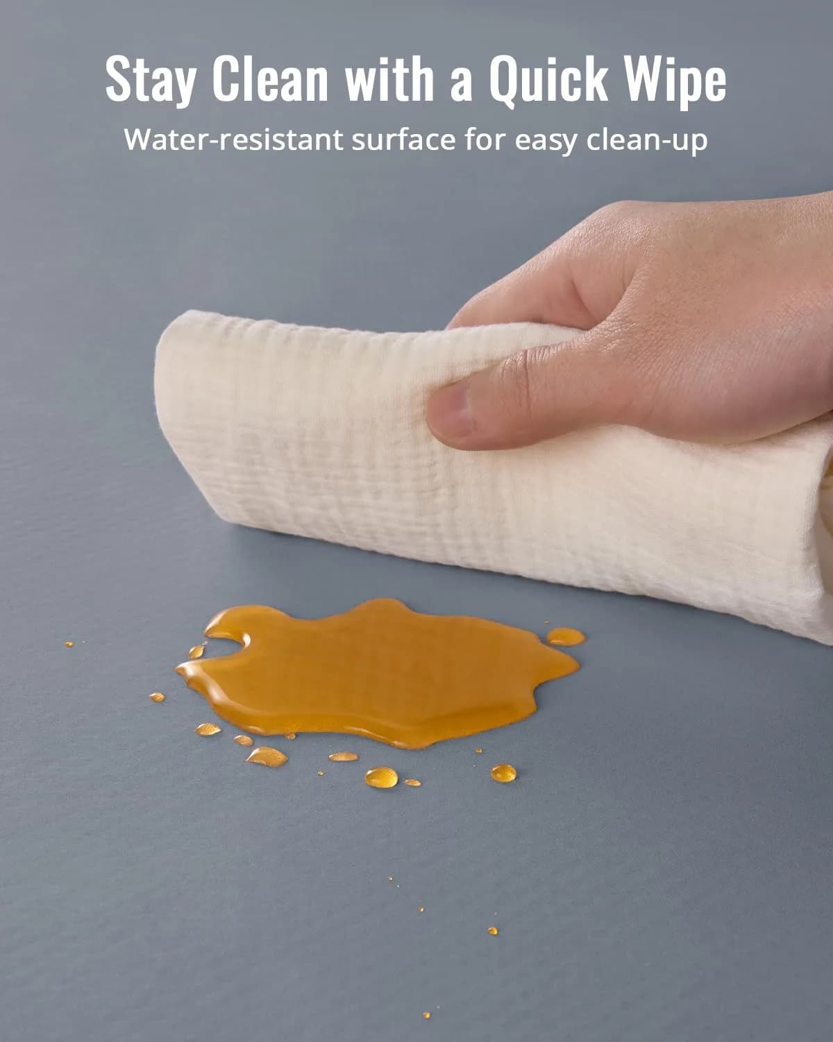 Blissful Diary Baby Splat Mat 128 x 128 cm (50.4 x 50.4 Inch) | Waterproof & Washable Floor Protector for High Chairs - view 6