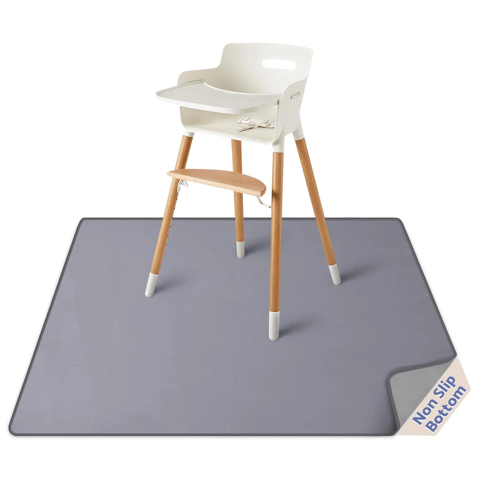 Blissful Diary Baby Splat Mat 128 x 128 cm (50.4 x 50.4 Inch) | Waterproof & Washable Floor Protector for High Chairs - main product image