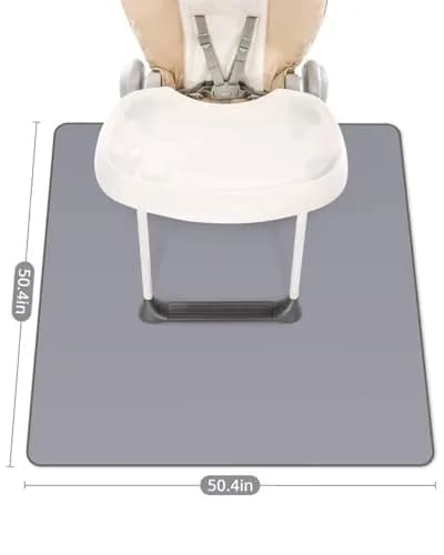 Blissful Diary Baby Splat Mat 128 x 128 cm (50.4 x 50.4 Inch) | Waterproof & Washable Floor Protector for High Chairs thumbnail 3