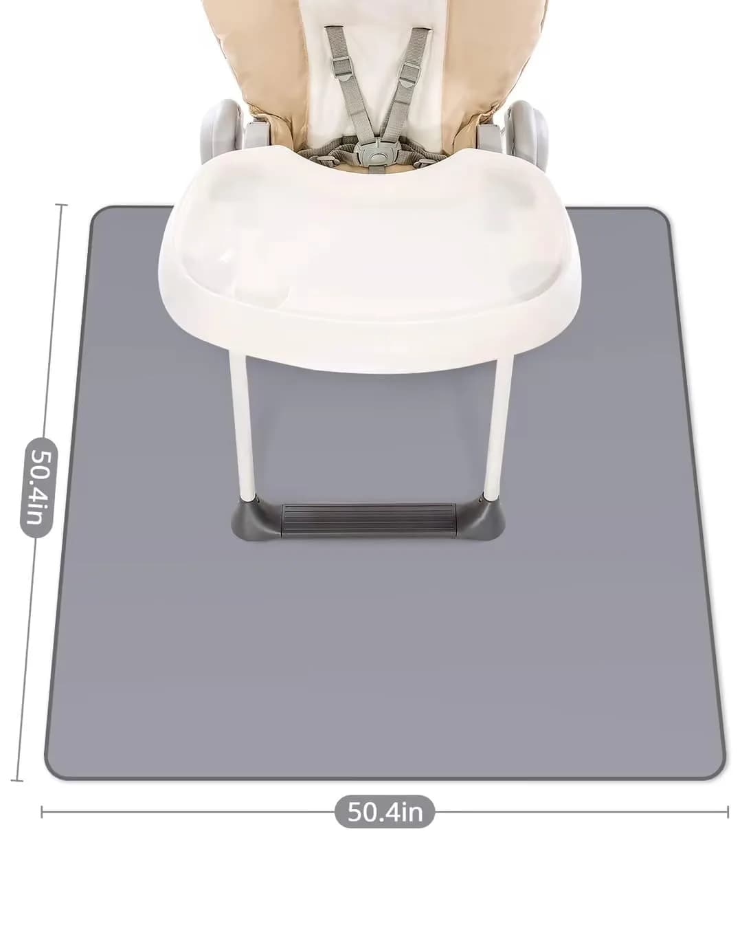 Blissful Diary Baby Splat Mat 128 x 128 cm (50.4 x 50.4 Inch) | Waterproof & Washable Floor Protector for High Chairs - view 3