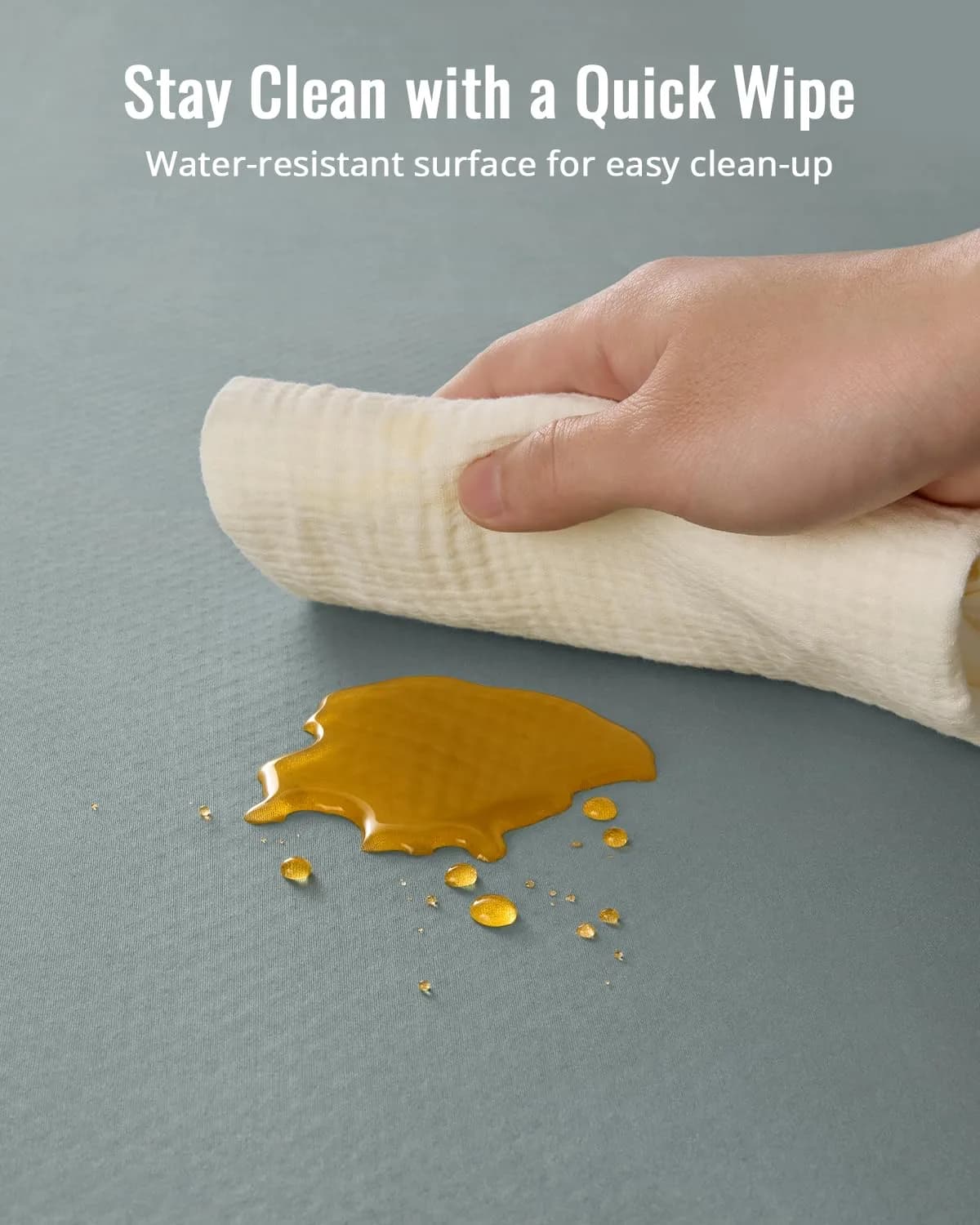 Blissful Diary Baby Splat Mat 129cm x 129cm (50.4 x 50.4 Inch) | Waterproof, Anti-Slip Floor Protector for High Chairs & Playtime - view 6