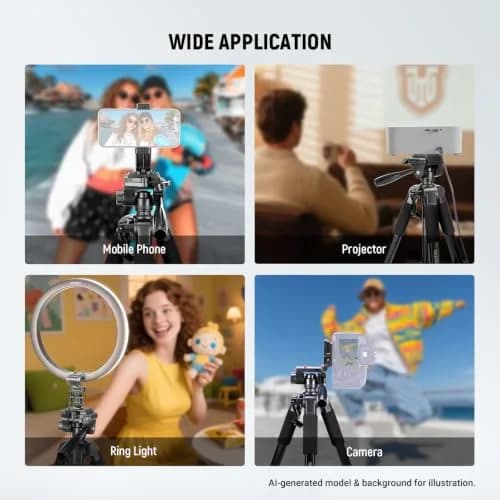 NEEWER Camera Tripod 71'' | Aluminum Lightweight Travel Stand with 3-Way Head thumbnail 7