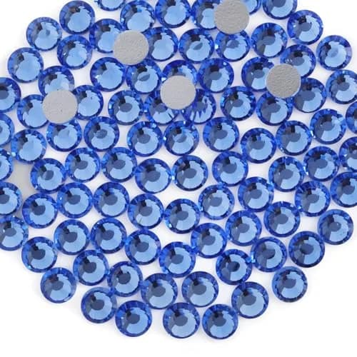 BEADSLAND Light Blue Round Flat Back Rhinestones for Nail Art & Crafts, SS34 (7.0-7.3mm), 288pcs | Sparkle for Your DIY Projects - view 2