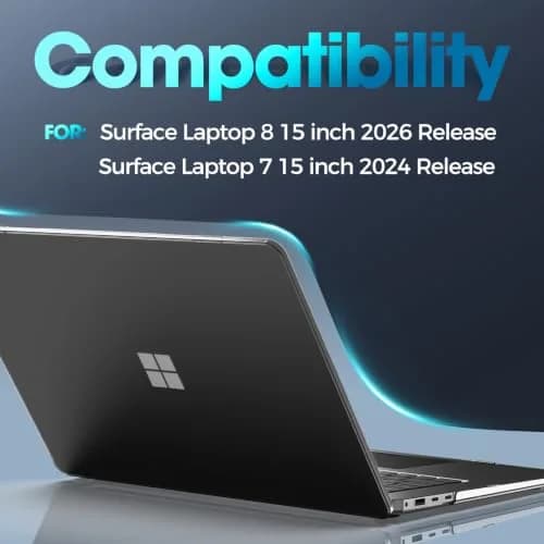 ProCase Black Hard Shell Case for 15 Inch Surface Laptop 8 2026 / Laptop 7 2024 | Lightweight & Vented thumbnail 2