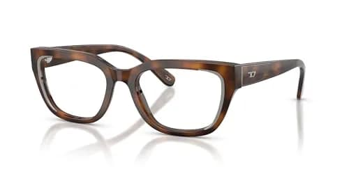 Diesel Prescription Eyewear Frames, Havana/Demo Lens, 54 mm | Unique Metal Detail & Rounded Temples thumbnail 2