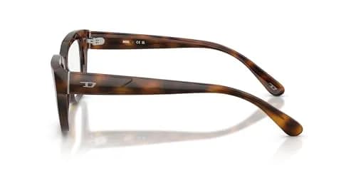 Diesel Prescription Eyewear Frames, Havana/Demo Lens, 54 mm | Unique Metal Detail & Rounded Temples thumbnail 3