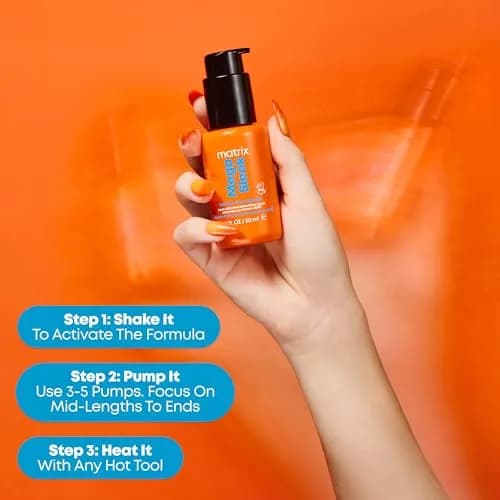 Matrix Mega Sleek Topcoat Serum 1.7 Fl Oz | 96H Frizz Control & Heat Protection thumbnail 7