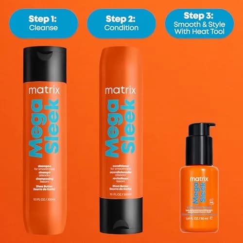 Matrix Mega Sleek Topcoat Serum 1.7 Fl Oz | 96H Frizz Control & Heat Protection thumbnail 8