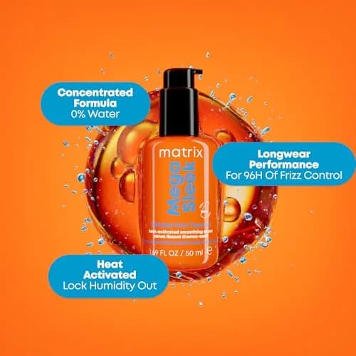 Matrix Mega Sleek Topcoat Serum 1.7 Fl Oz | 96H Frizz Control & Heat Protection thumbnail 4
