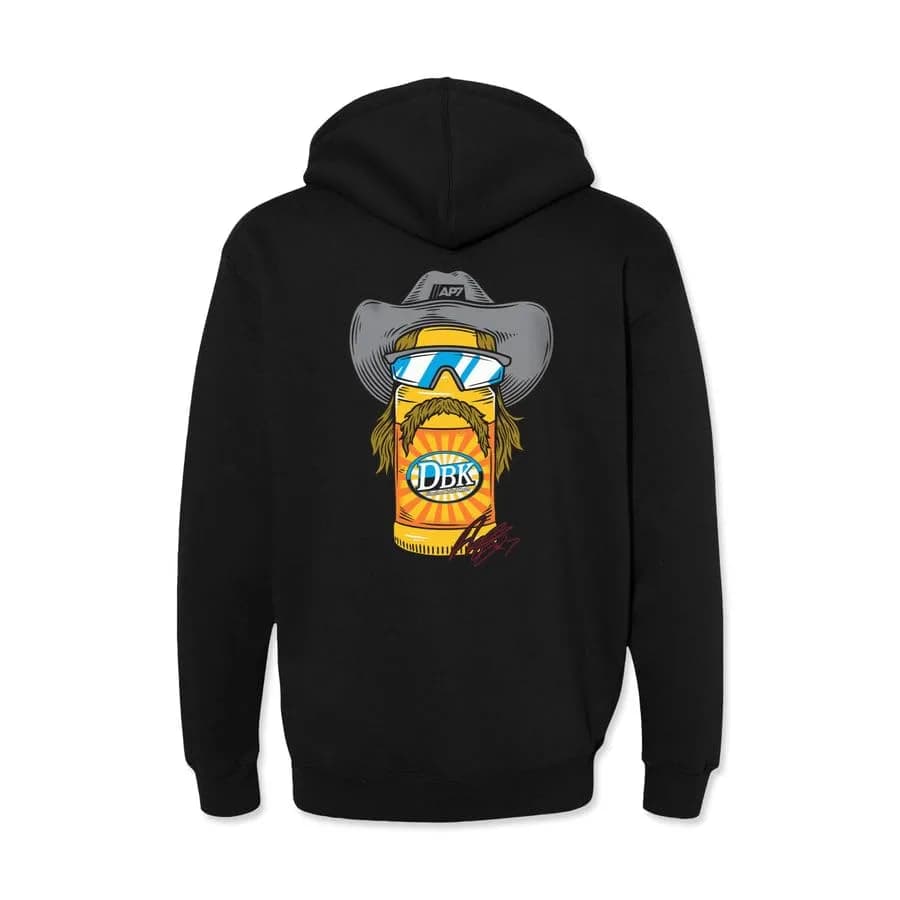 DIRT BIKE KIDZ Stache Mullet Moto Hoodie Black LG | Urban Motorcycle Style, Kids & Youth Fit thumbnail 3