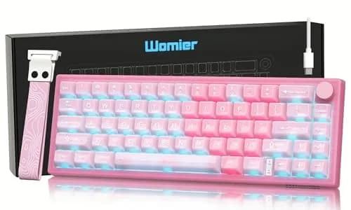 Womier 60% Mechanical Keyboard Pink | QMK/VIA Hot Swappable Gasket Mount RGB Wired Gaming Keyboard with POM Linear Switches (VK66 PRO-Jelly) thumbnail 1