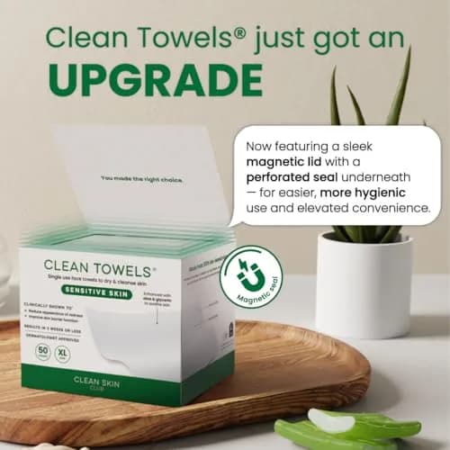 CLEAN SKIN CLUB Sensitive Skin Clean Towels XL, 50 Count | Dermatologist Approved Dry Wipes thumbnail 7