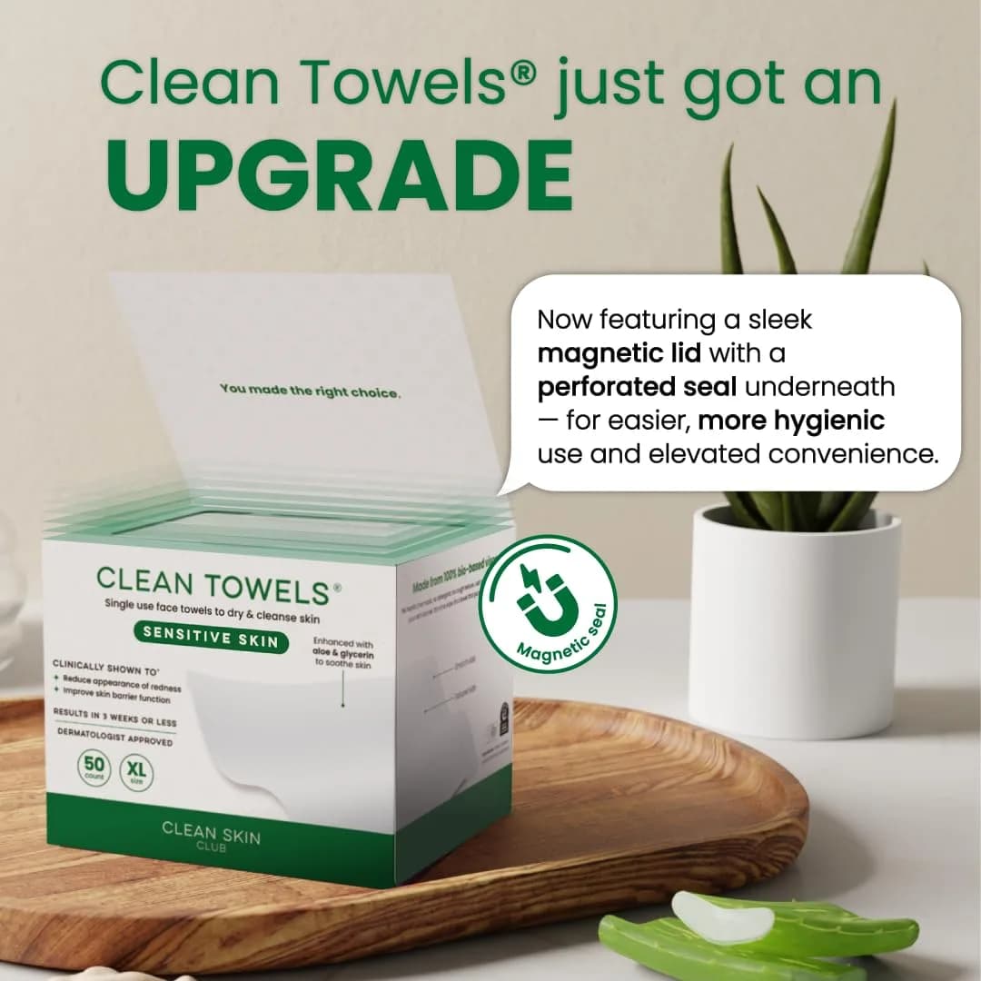 CLEAN SKIN CLUB Sensitive Skin Clean Towels XL, 50 Count | Dermatologist Approved Dry Wipes - view 7