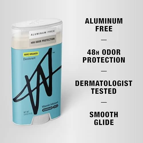 W Men’s Aluminum-Free Deodorant 2.6 oz | Sensitive Skin Friendly, Vitamin-Infused, Wave Breaker Scent thumbnail 3
