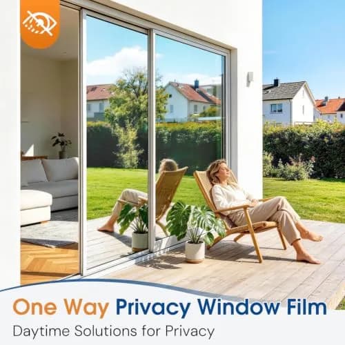Homein Window Tint for Home with Tools, Black Silver | Static Cling, UV & Heat Reflective Film (23.6" x 157.4") thumbnail 9