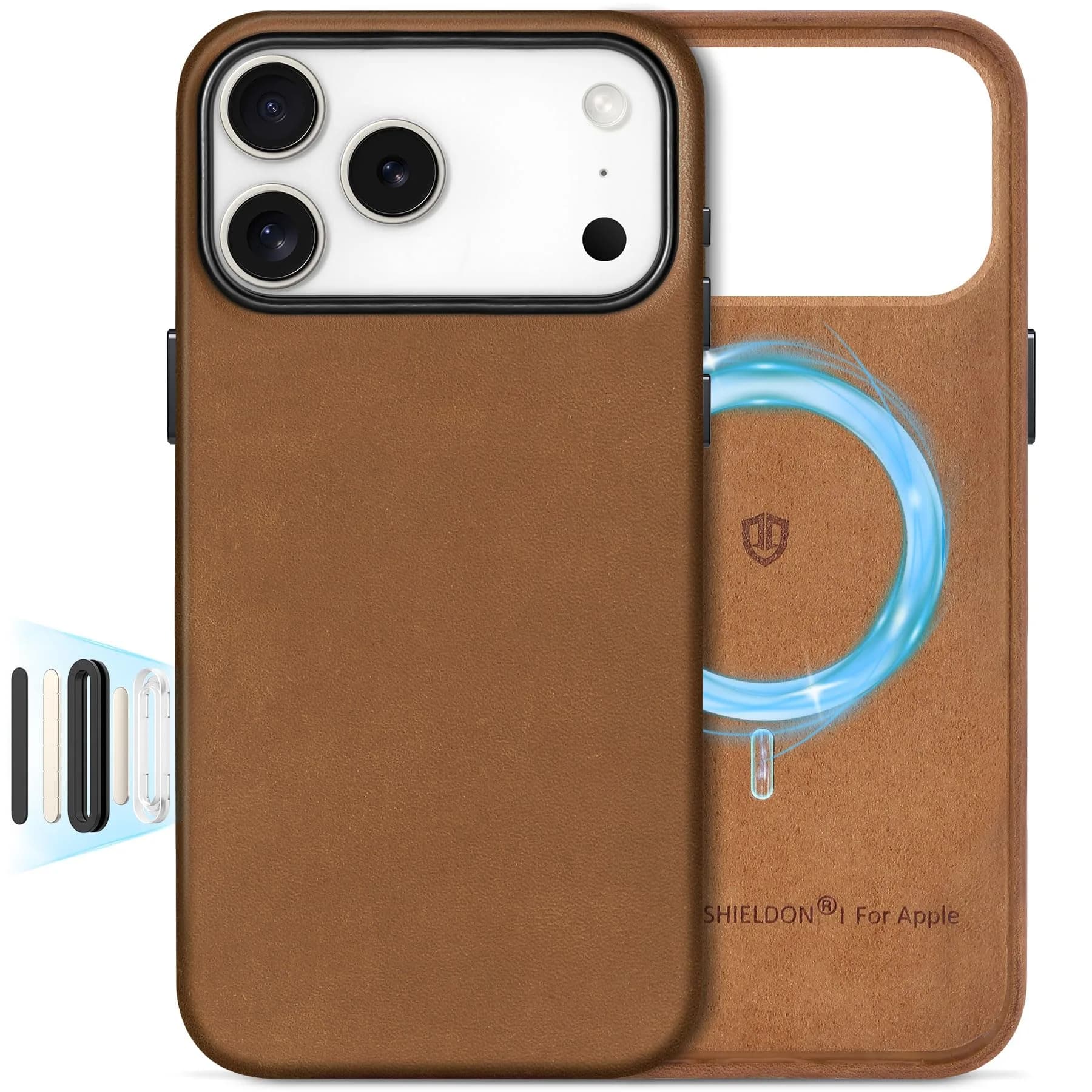 SHIELDON Genuine Leather Case for iPhone 18 Pro Max/17 Pro Max | Magnetic MagSafe Support & Shockproof
