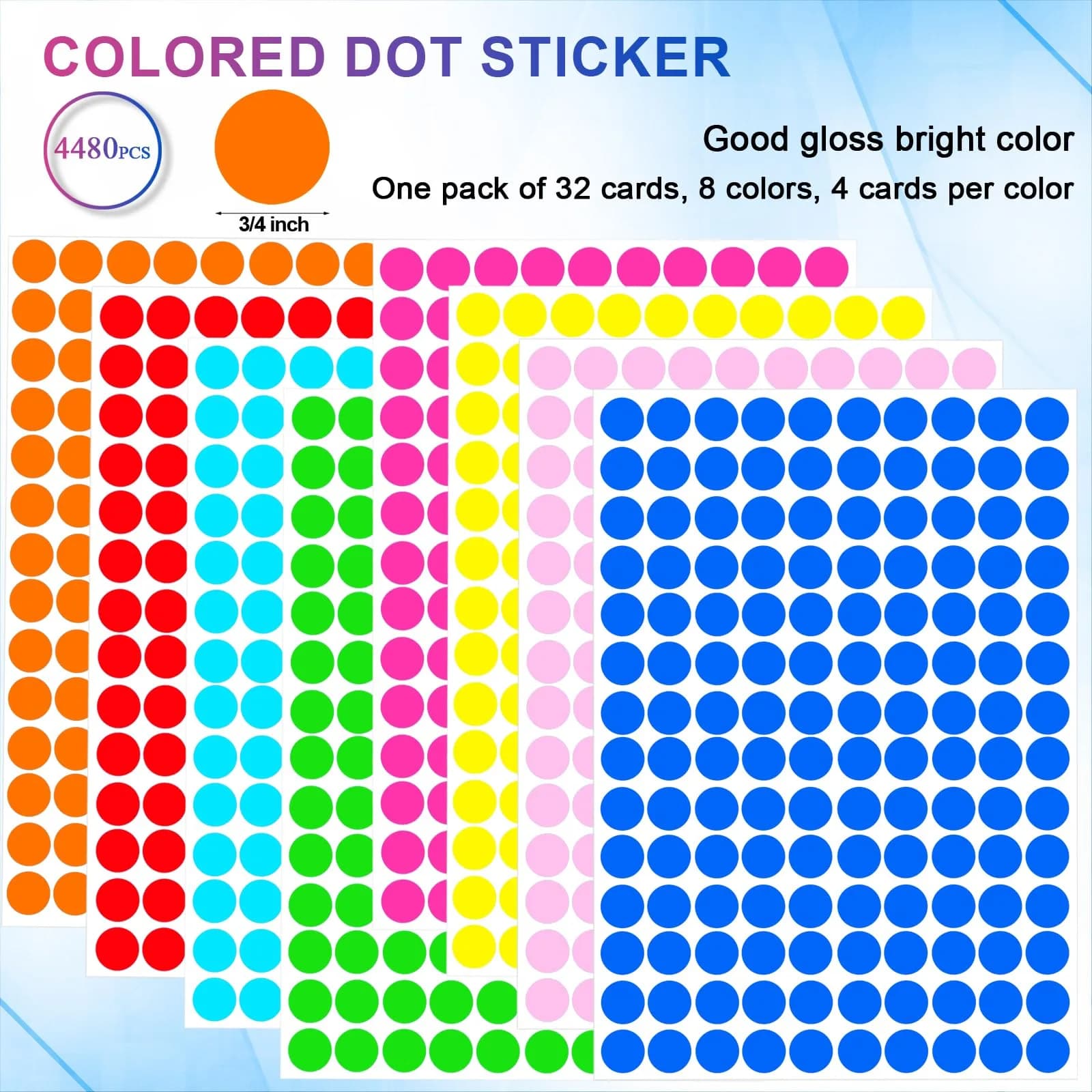 Darfukei Garage Sale Price Stickers Value Pack | 4480 Pieces | Assorted Colors & Prices for Yard Sales - view 2