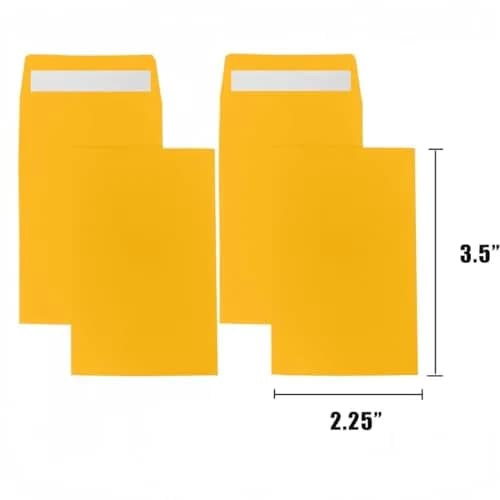 swesara Brown Kraft Coin Envelopes, Pack of 600 | Small Parts Envelope with Gummed Flap thumbnail 8